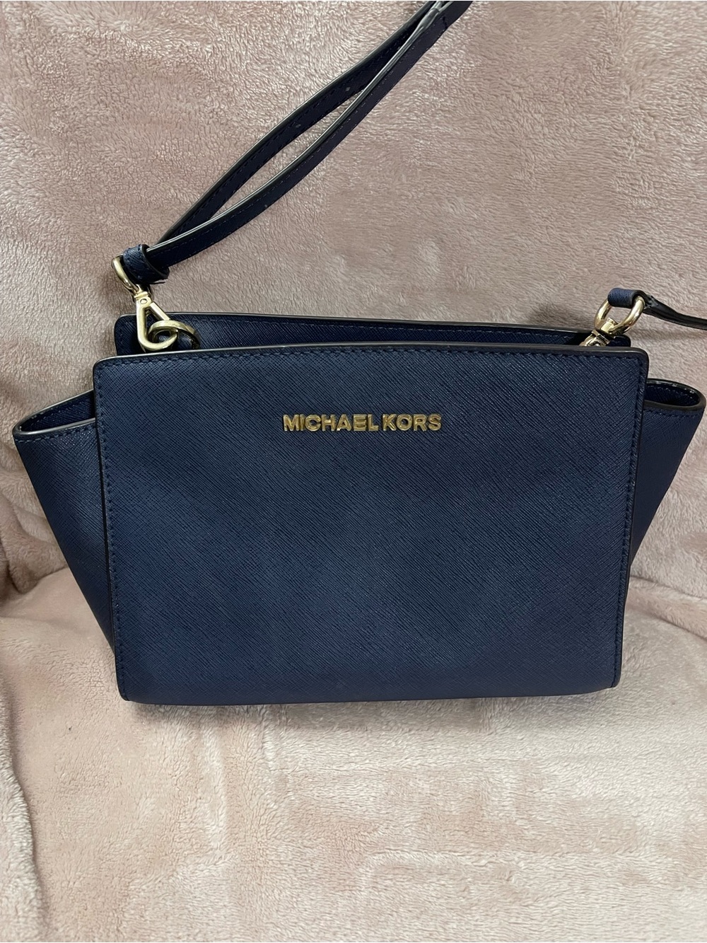 Michael Kors Navy Saffiano Crossbody